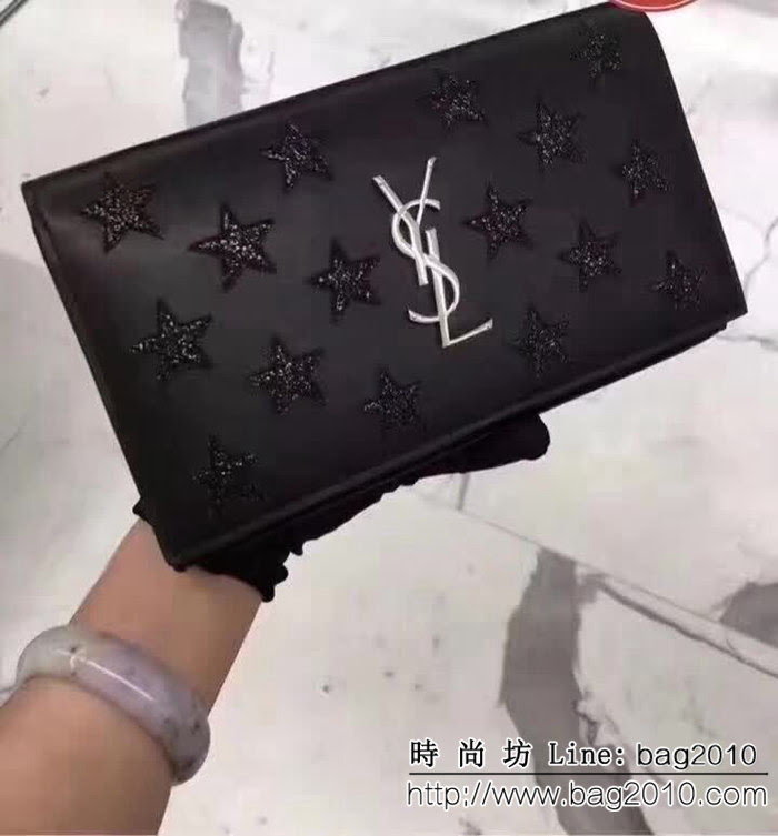 YSL聖羅蘭 經典款 漫天星愛心系列 百搭黑色鏈條包 27712 YAS1221